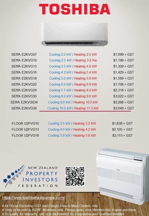 Toshiba specials for NZPIF card holders New Zealand Property